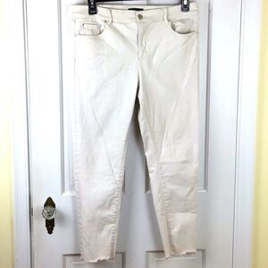 Ann Taylor Skinny Jeans Raw Hem Size 12 Stone Stretch Sale!